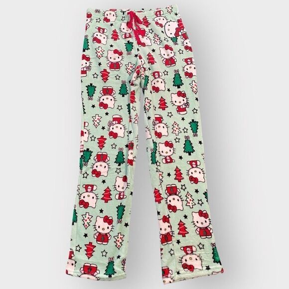 Hello Kitty “Christmas Trees” Fuzzy Soft Touch Pajama Pants Womens size Small - Picture 4 of 12